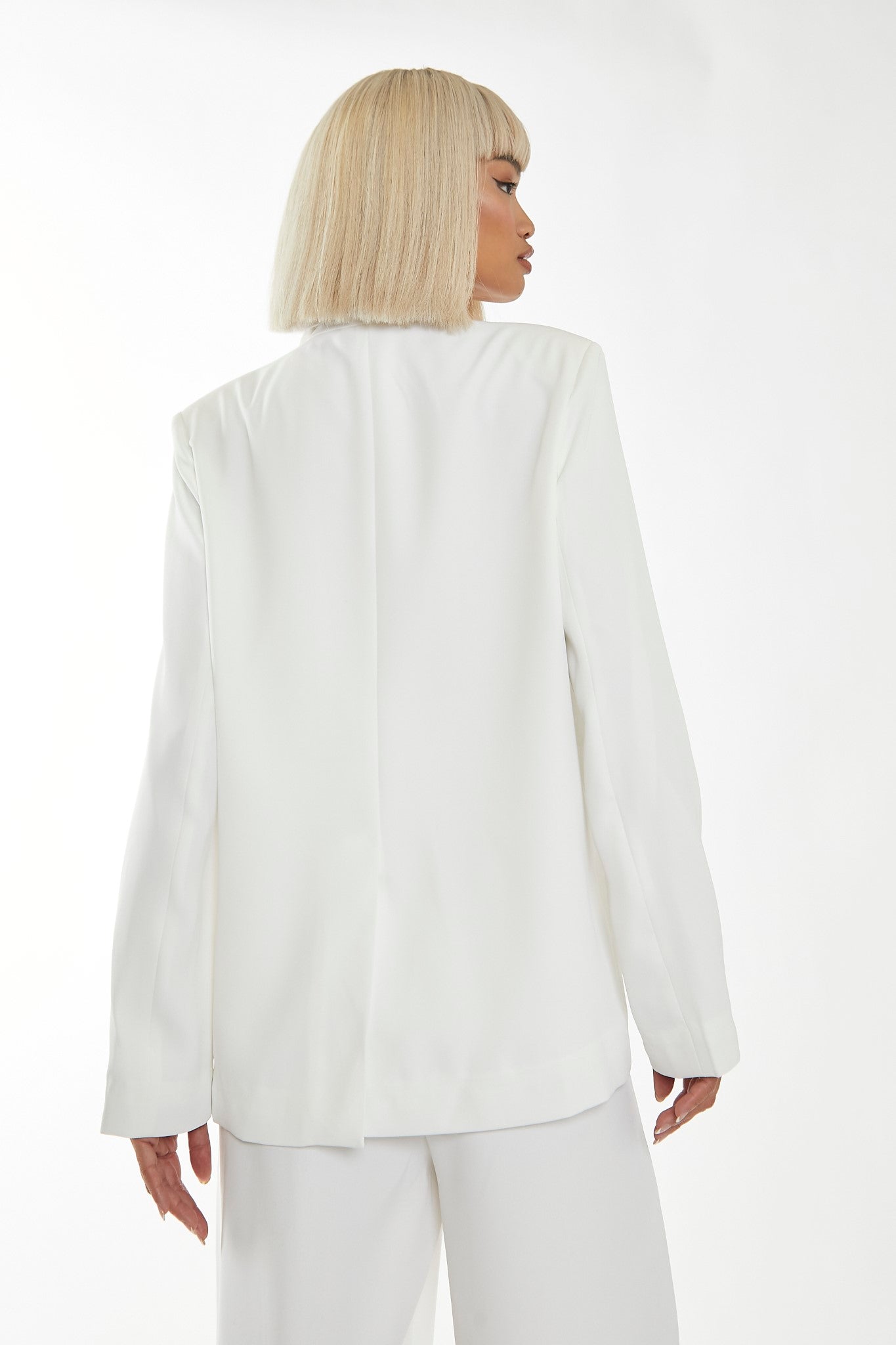 White Boxy Oversized Blazer