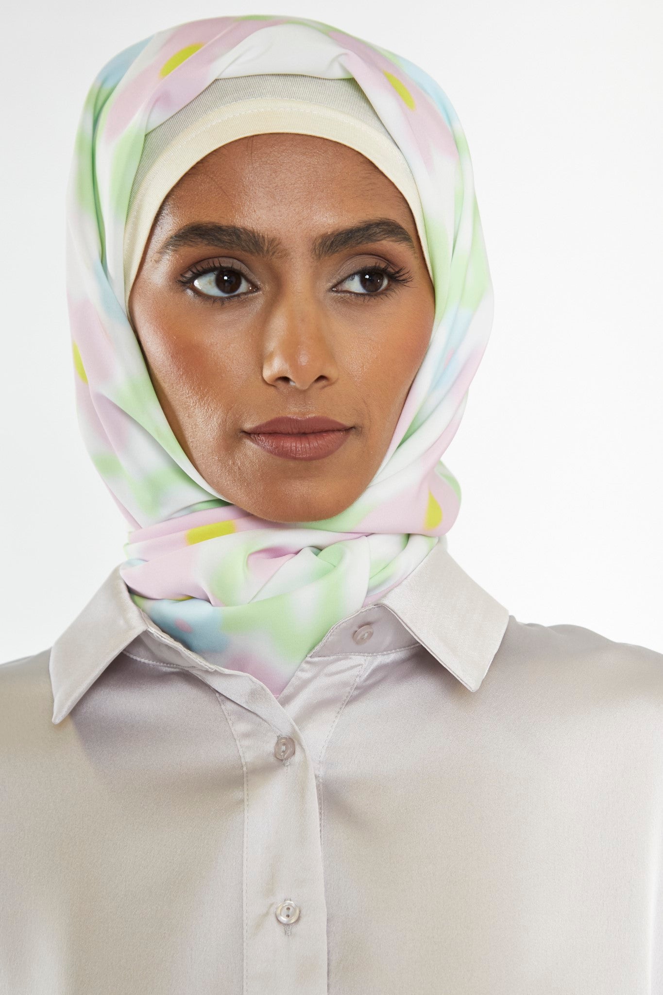 Multi Blurred Floral Headscarf