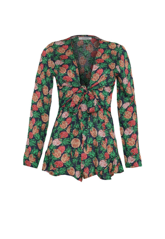 Glamorous Navy Pineapple Print Playsuit