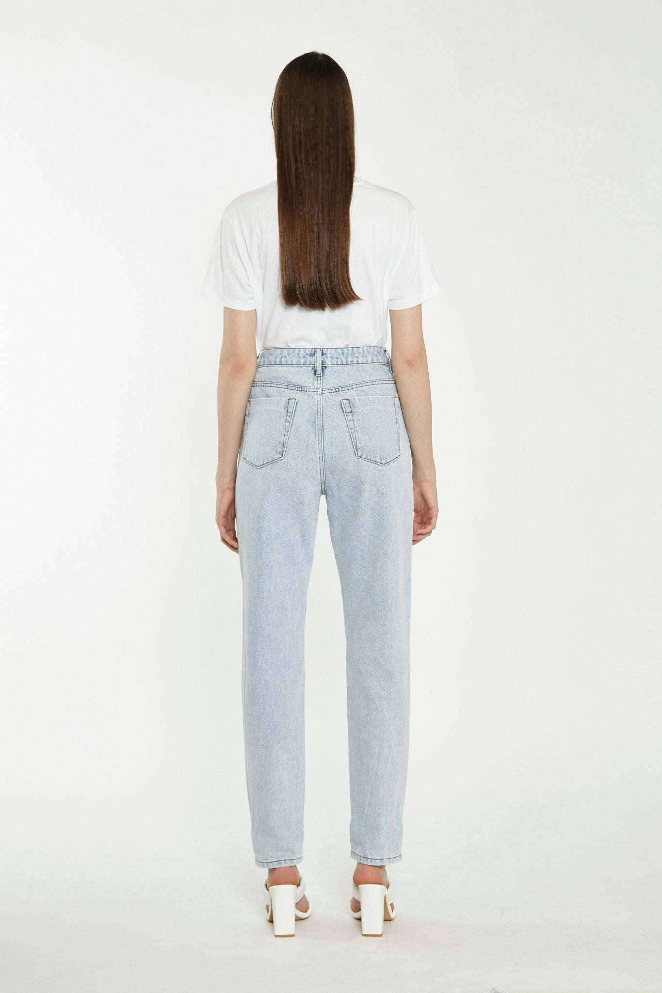 Antique Bleach Distressed Straight-Leg Jeans
