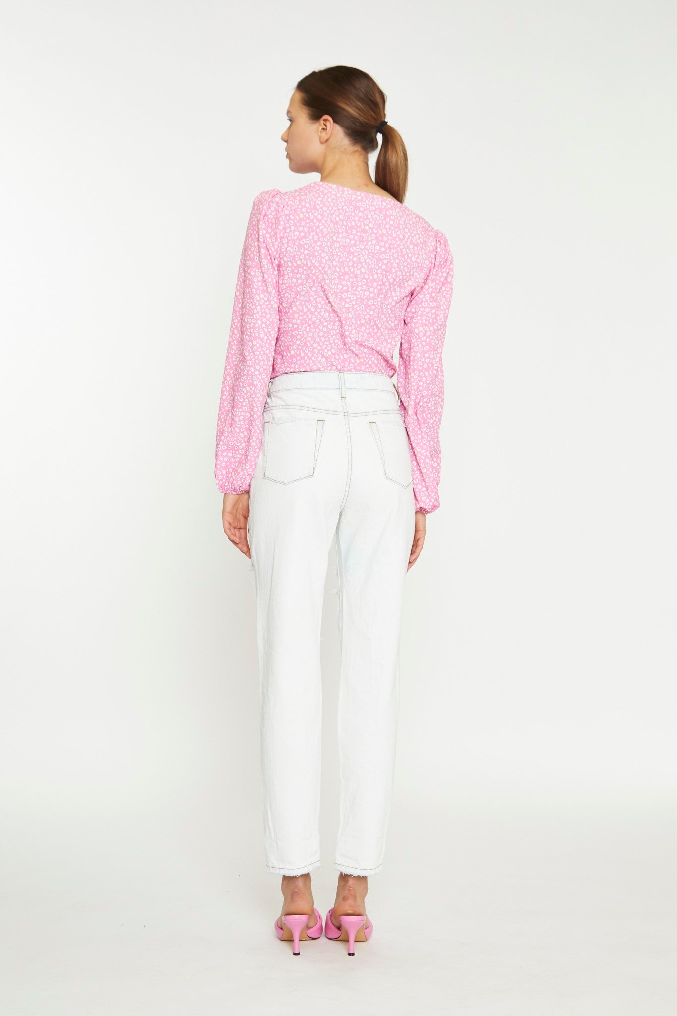 Sunbleached Distressed Rip-Detail Relaxed Fit Jeans