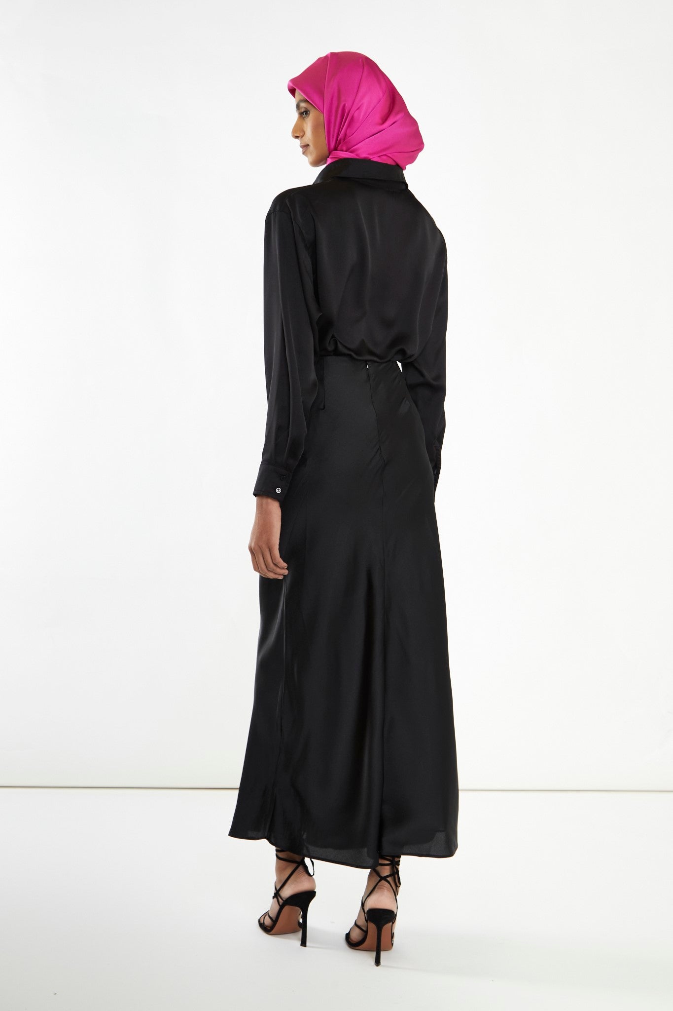 Black Bias-Cut Maxi-skirt