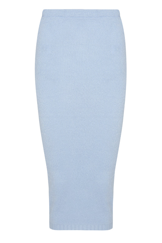 Glamorous Powder Blue Knitted Midi Skirt