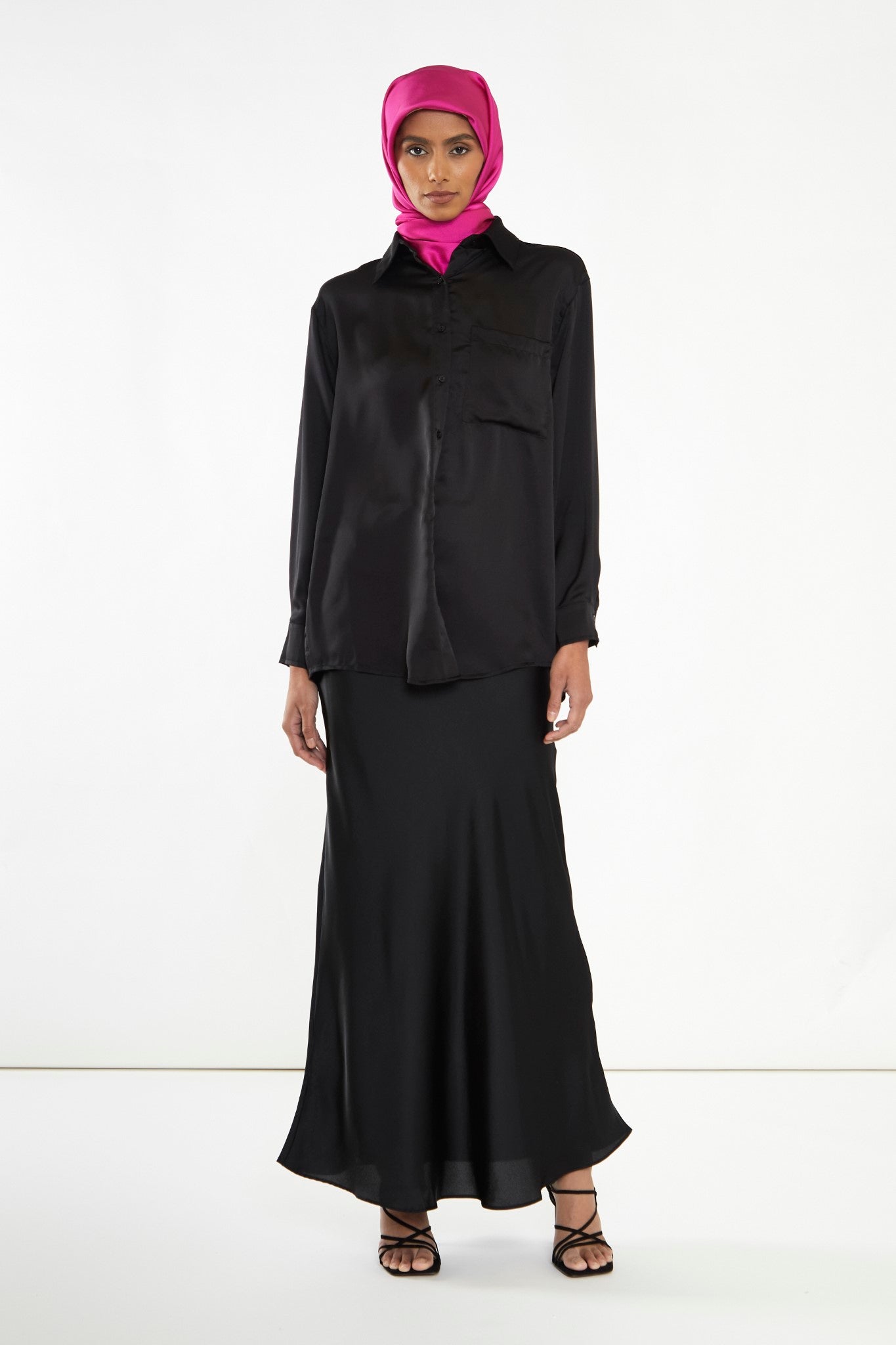 Black Button Front Shirt