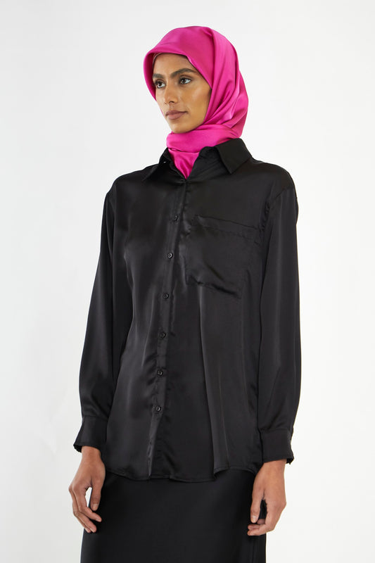 Black Button Front Shirt