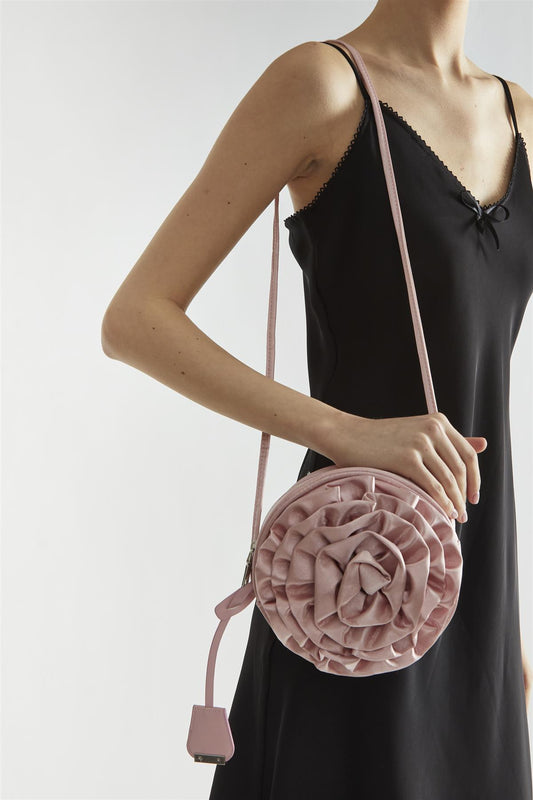 Light Pink 3D Rose Clutch-Bag