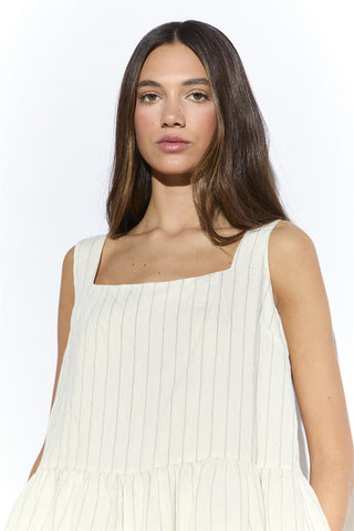 Pinstripe Peplum Top