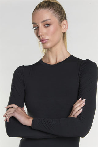 Long Sleeve Bodysuit - Black
