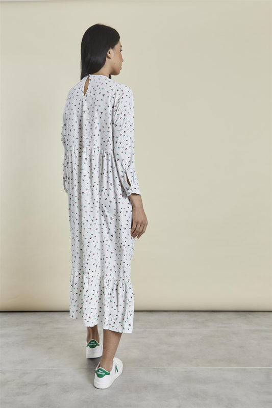 Bright-Ditsy Shift Midi-Dress