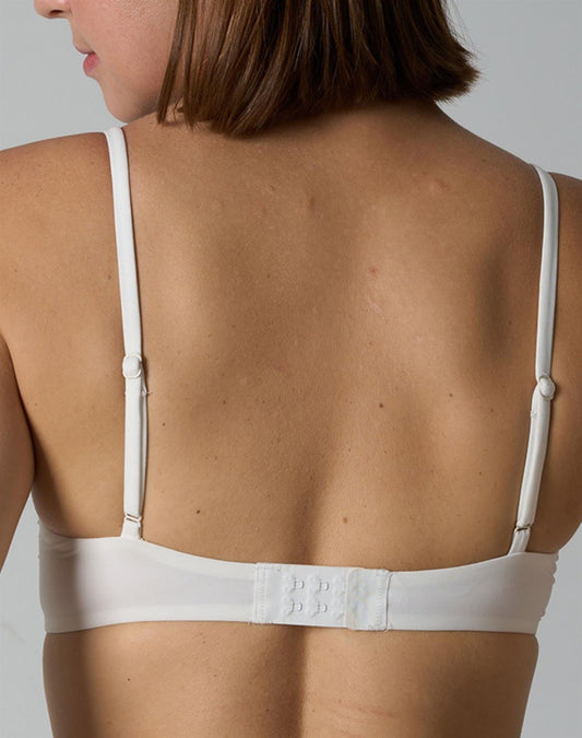 Agon White Lace-Trimmed Bra