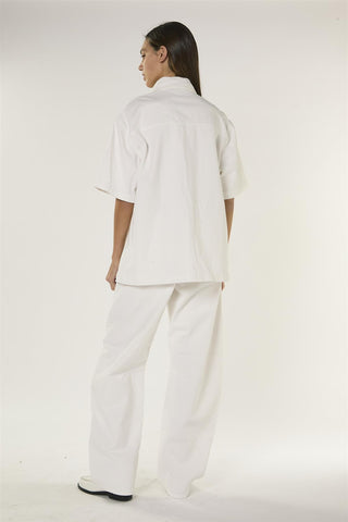 White Barrel Leg Jeans