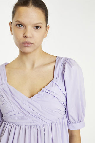 Lilac V-Neck Frill Mini Dress