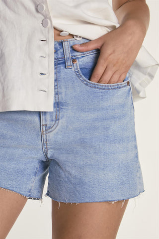 Slim Fit Stretchy Denim Shorts - Light Blue Wash