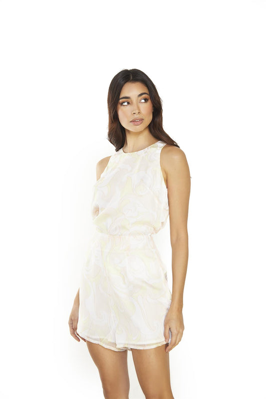 Pastel-Swirl-Abstract High-Waisted Shorts