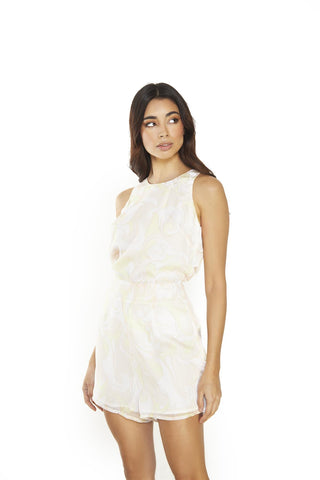 Pastel-Swirl-Abstract High-Waisted Shorts