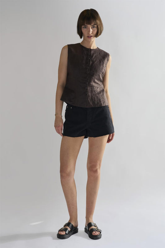 Black Cut-Off-Frayed Shorts