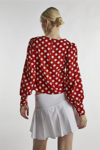 Rusty White Polka Long Sleeve-Top