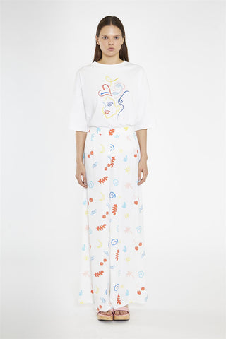 Vacation Print Wide Leg-Trousers