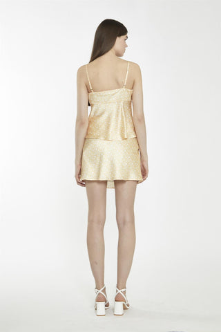 Amber Ditsy Folk Sweetheart Neckline Sleeveless-Top