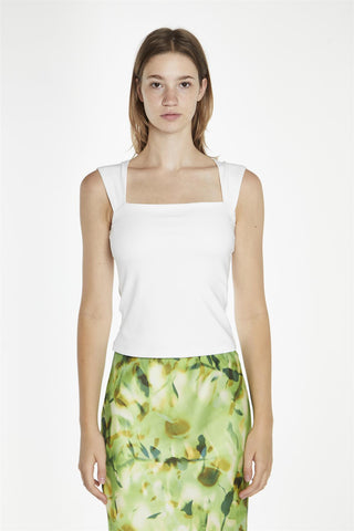 White Square-Neck Top
