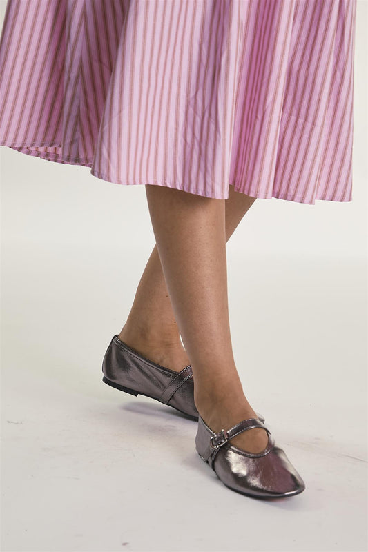 Bronze Buckle Ballet-Flats