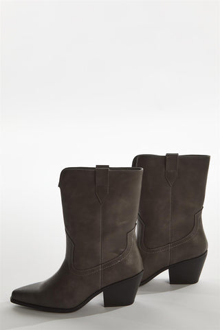 Washed-grey Cowboy Ankle Boots