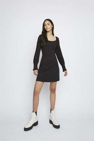 Black Square-Neck Mini-Dress
