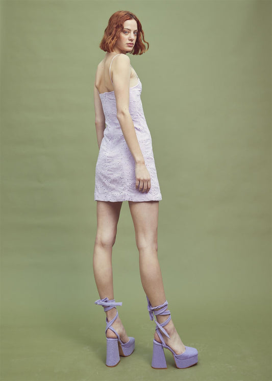 Lilac Strappy Mini Dress