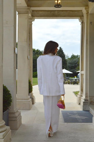 White Straight-Fit Maxi-Skirt