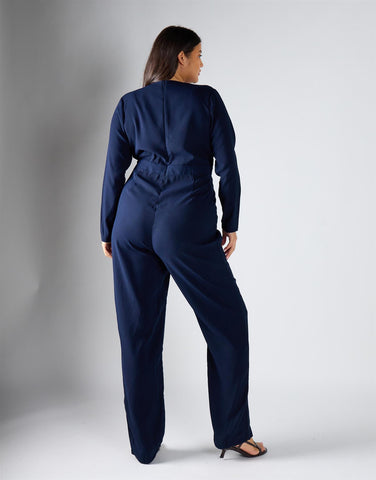 Glamorous Curve Navy Jumpsuit
