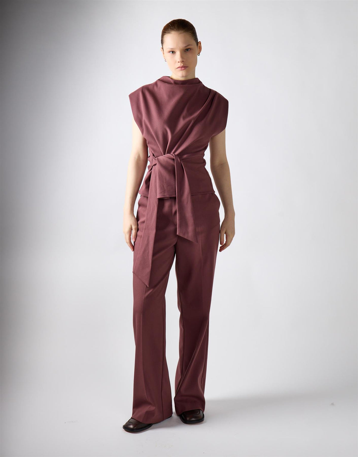 Mauve Flare Suit Trousers