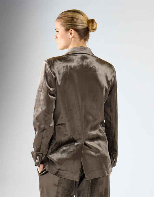 Grey Khaki Double Breasted Blazer