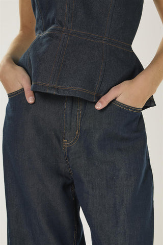 Dark Indigo Barrel Jeans