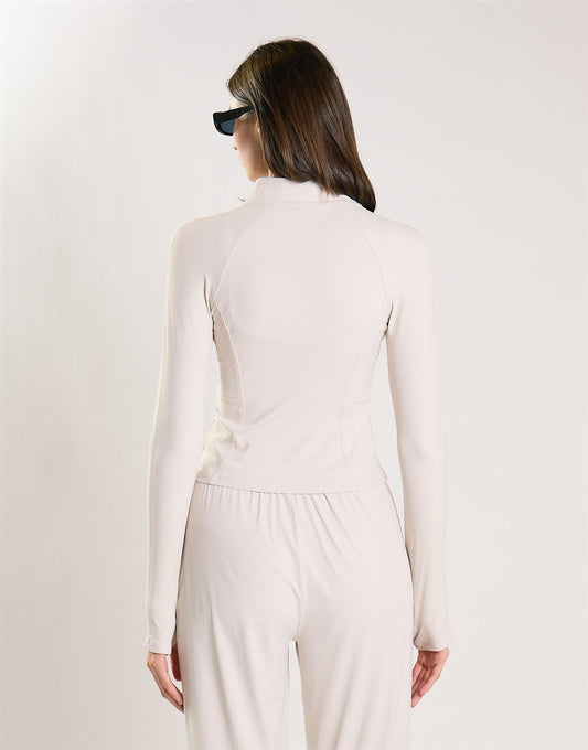 Agon Women's Cream Zip Up Jacket