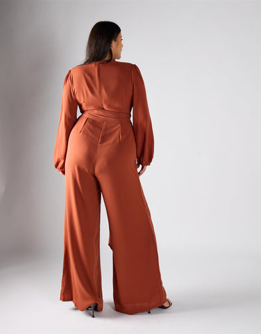 Glamorous Curve Rust Jumpsuit