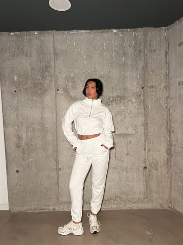 Off-White High Waisted Cuffed Length-Jogger
