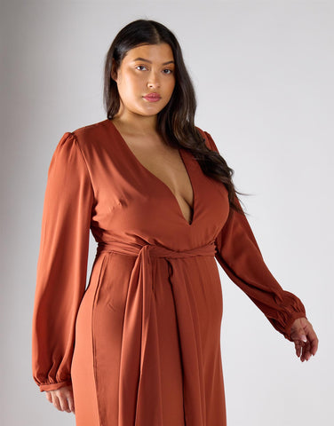 Glamorous Curve Rust Jumpsuit