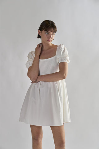 Off-White Square-Neck Mini-Dresses