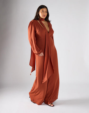 Glamorous Curve Rust Jumpsuit