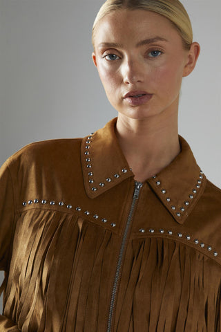Tan Fringed Jacket