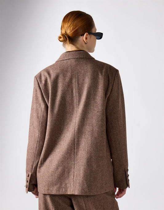 Brown Marl Oversized Blazer