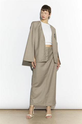 Pencil Maxi Skirt - Taupe Grey