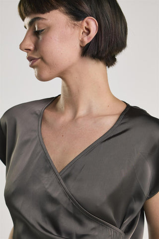 Bitter Chocolate Midi Wrap Dress