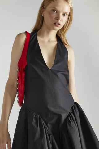 Black V-Neck- Mini-Dresses