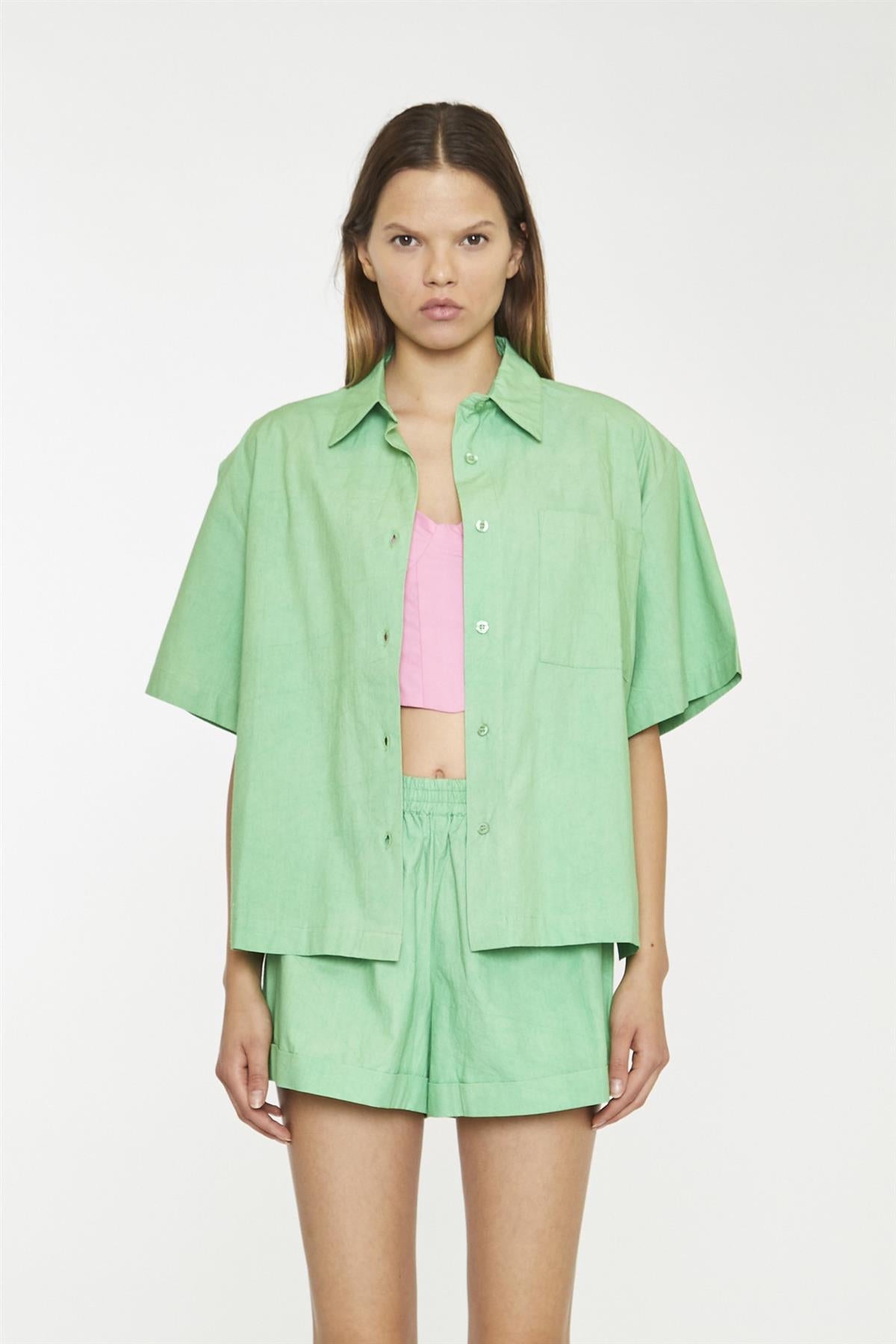 Bright-Green Boxy Shirt