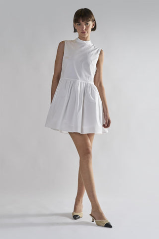 White High-Neck- Mini-Dresses