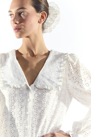 White Button Down Mini Dress