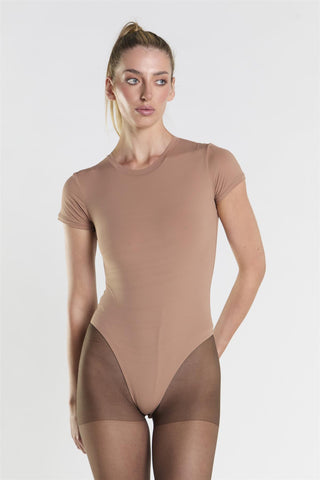 Short Sleeve Bodysuit - Brown