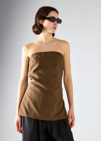 Dark Brown Longline Bandeau Top