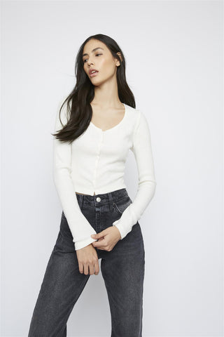 Cream Round Neck Top